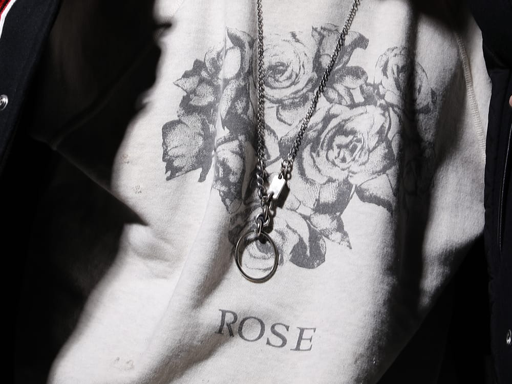 SAINT M×××××× / WERKSTATT:MÜNCHEN 2023SS Varsity jacket with a sense of weight with a dark atmosphere - SM-S23-0000-042(Rose Sweat shirt) M3940(Necklace Mix + Keyring) - 2-008