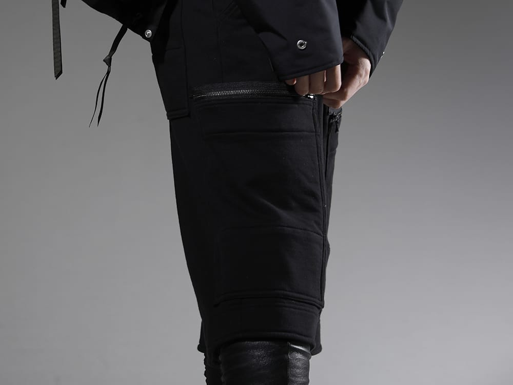 JULIUS 2022-23AW You can enjoy wearing it for a long time as it increases your fashion level! The Leggings Layered Pants Style - 819PAM9-black(Cotton Sweat Cargo Shorts Black) - 3-004
