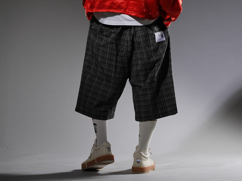 SAINT MICHAEL / Maison MIHARAYASUHIRO / Guidi 2023SS Wear with moderately loose pants for a rough look. - A10PT034(Wrapped-waist KASURI Check Shorts) GJ02-CO00T(Laced Up Boots - Horse Full Grain Leather - GJ02 CO00T) SM-S23-0000-102(Eye Socks Ecru) - 3-003