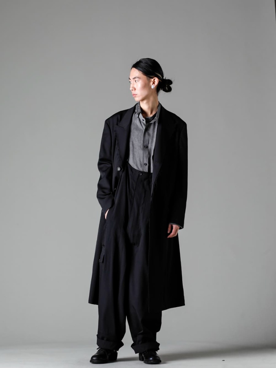 yohji yamamoto+Noir ロングシャツ　アシンメトリーデザイン肩幅54