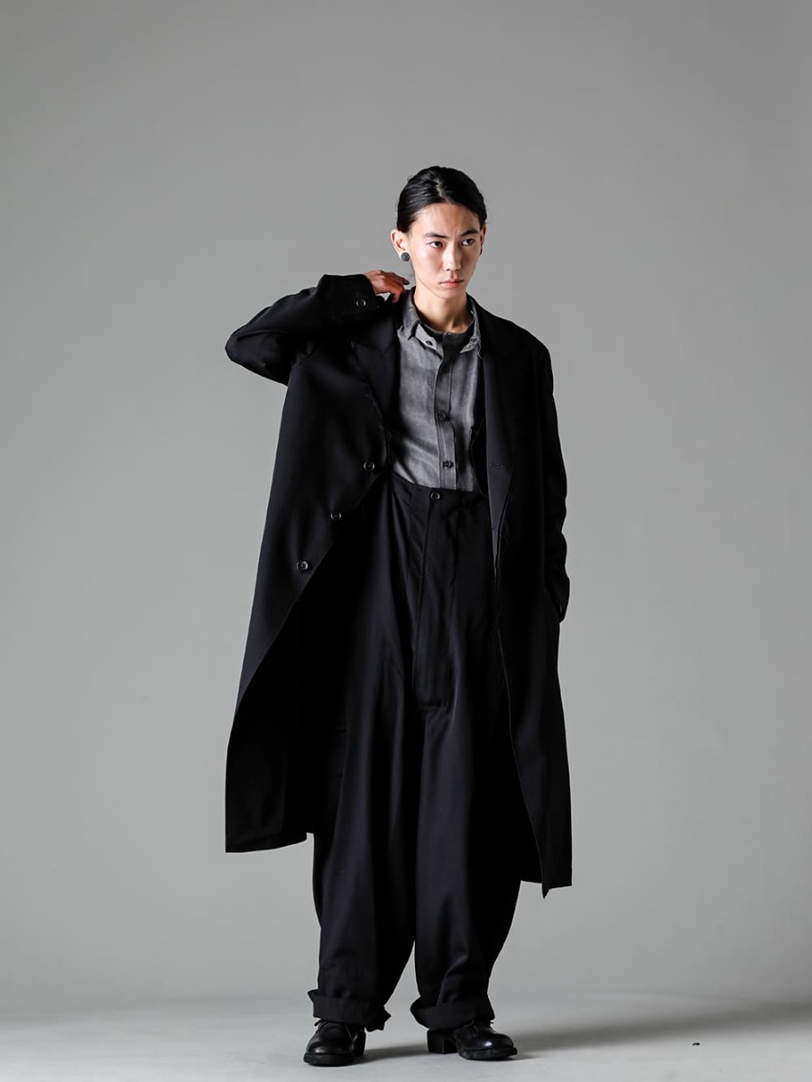 Yohji Yamamoto 23SS：オーバーオール x アシンメトリーシャツスタイル 