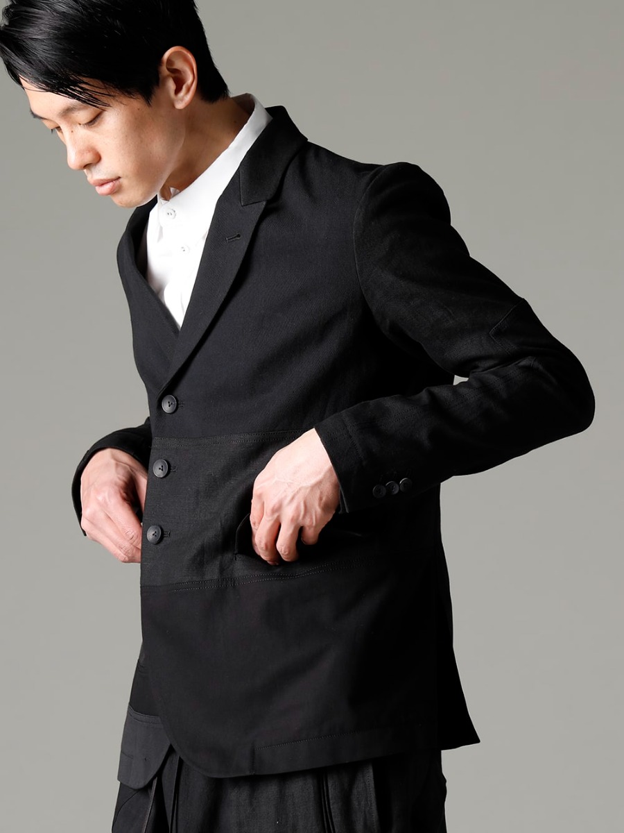 The Viridi-anne 23SS 切り替えの配置やカラーの構成で一癖加える  - VI-3566-06-Black Fragment Blazer Black VI-3581-02 Detachable Shirt 2-002