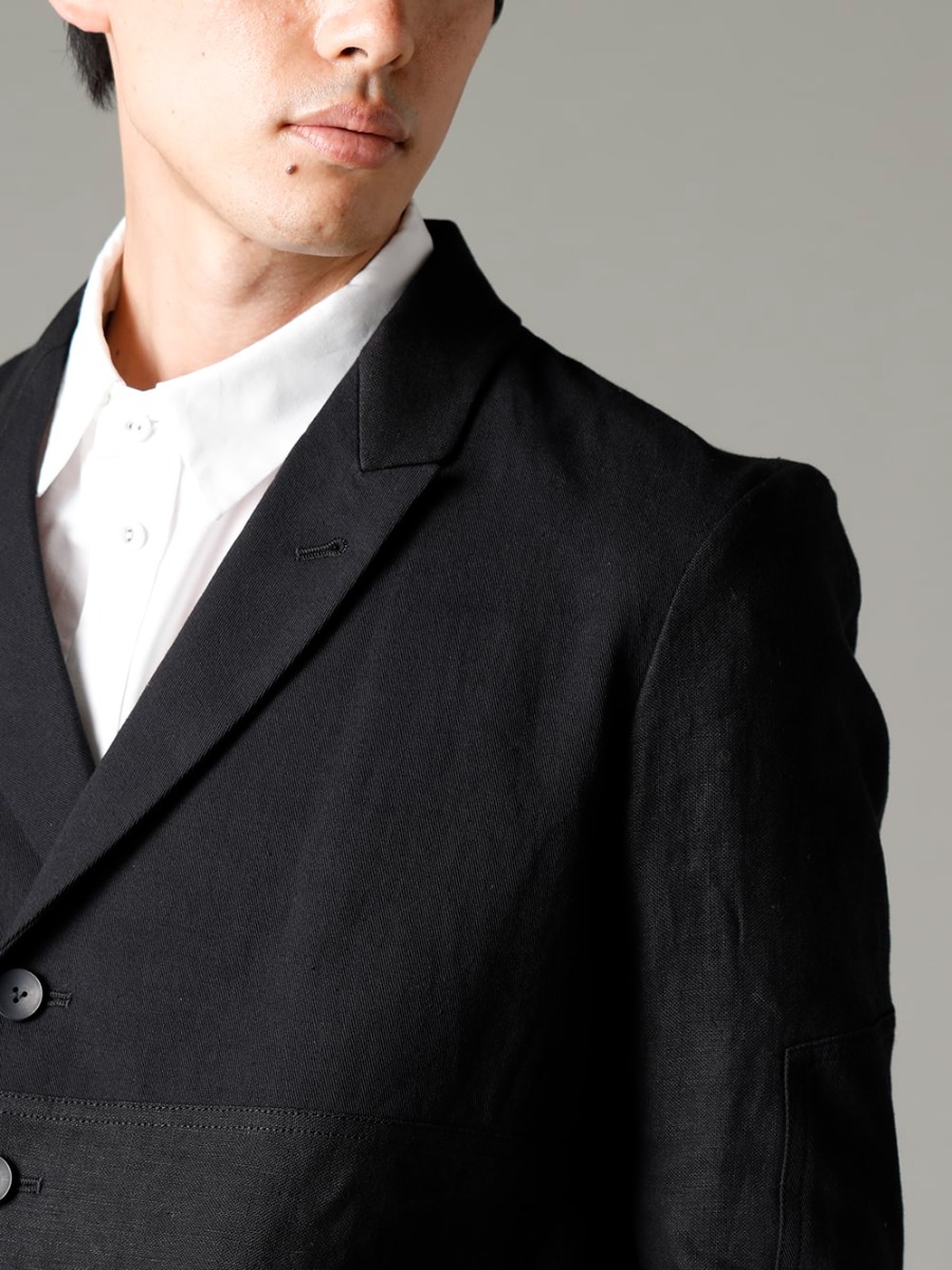 The Viridi-anne 23SS 切り替えの配置やカラーの構成で一癖加える  - VI-3566-06-Black Fragment Blazer Black VI-3581-02 Detachable Shirt 2-004