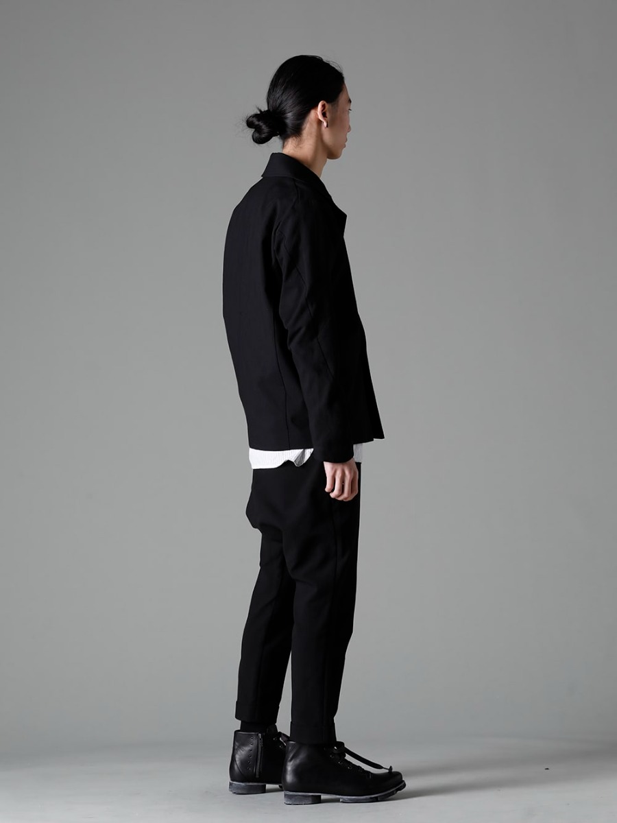 DEVOA(デヴォア) 23SS(春夏) スタイリング 単体でもセットアップでも - JKI-CJGC ジャケット ハイ デンシティ コットン stand coller shirt スタンドカラーシャツ PTI-CJSC クロップド スリム パンツ ハイ デンシティ コットン FW-CSHS レザーブーツ GUIDI ホースレザー 1-003