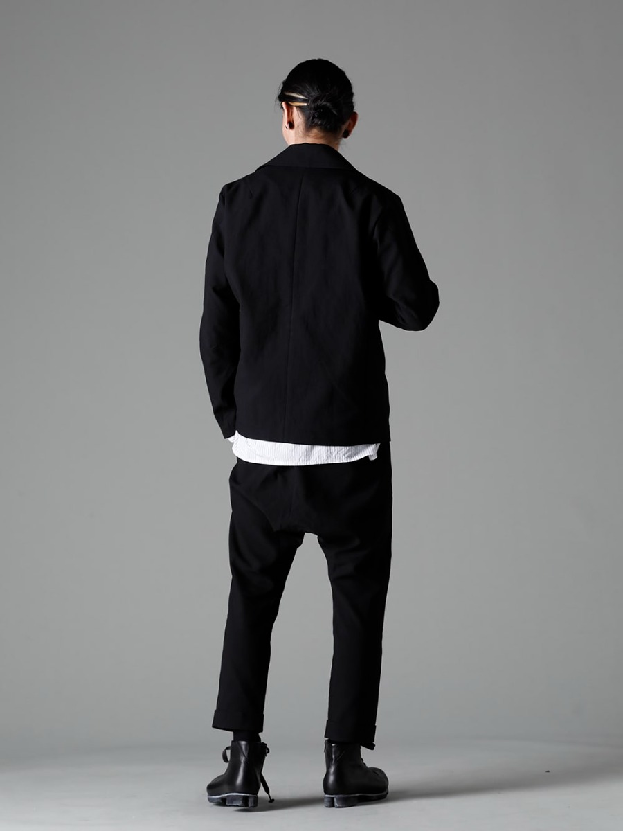 DEVOA(デヴォア) 23SS(春夏) スタイリング 単体でもセットアップでも - JKI-CJGC ジャケット ハイ デンシティ コットン stand coller shirt スタンドカラーシャツ PTI-CJSC クロップド スリム パンツ ハイ デンシティ コットン FW-CSHS レザーブーツ GUIDI ホースレザー 1-004