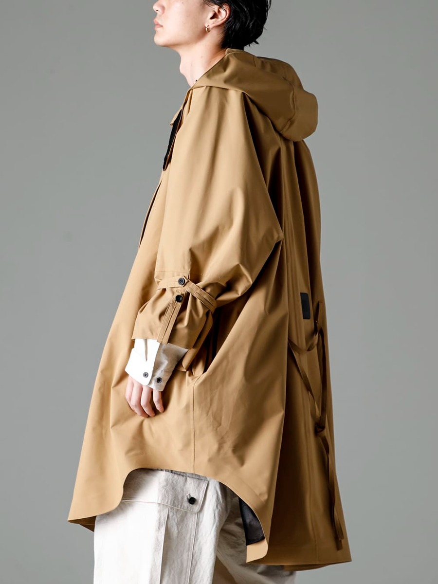 Norwegian Rain(ノルウェージャンレイン) 23SS(春夏) 春の気候にも適した通年使い可能な万能アウター  - Raincho-Unisex-SuperLightweight-Sand レインチョ ユニセックス スーパー ライトウェイト サンド O15SRT2-KINARI カバーオール シャツ キナリ ファイン キャンバス 2-002