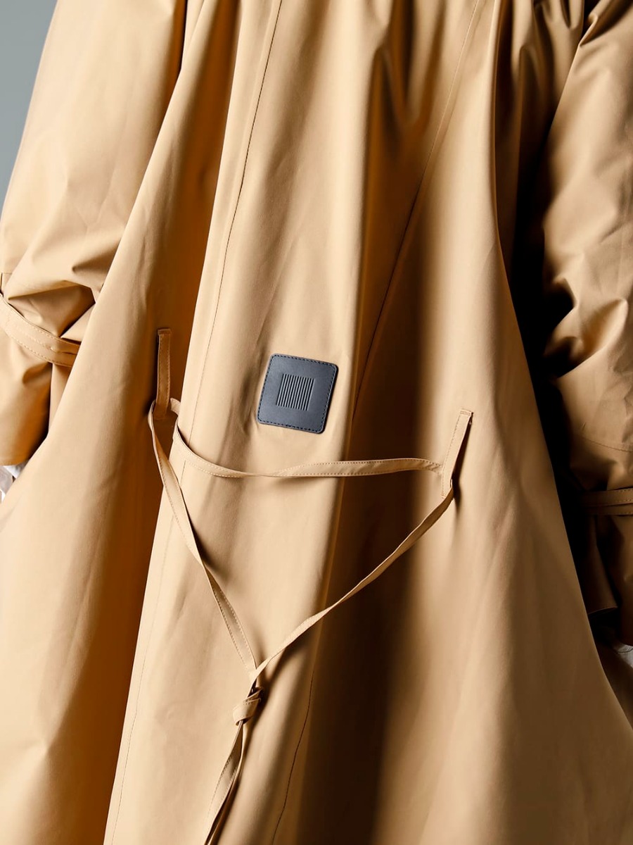 Norwegian Rain(ノルウェージャンレイン) 23SS(春夏) 春の気候にも適した通年使い可能な万能アウター  - Raincho-Unisex-SuperLightweight-Sand レインチョ ユニセックス スーパー ライトウェイト サンド O15SRT2-KINARI カバーオール シャツ キナリ ファイン キャンバス 2-005