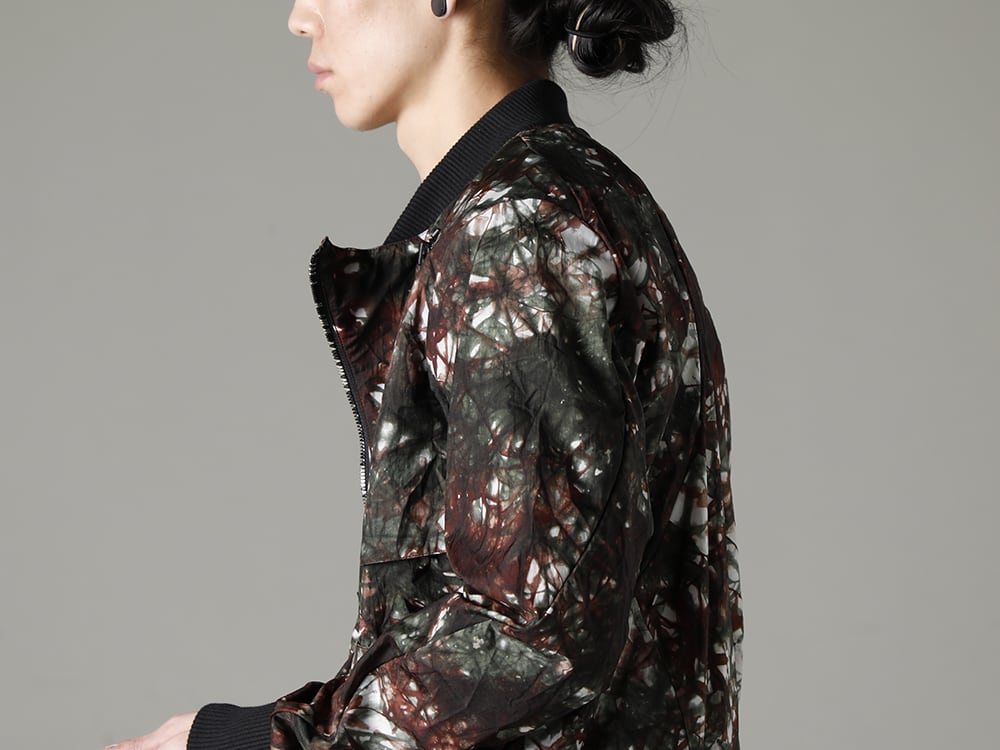 D.HYGEN 23SS Three-dimensional construction and complex darts  - ST104-0123S-Moss-Black Uneven Dyed Nylon Ox Bomber Jacket Moss Black 2-004