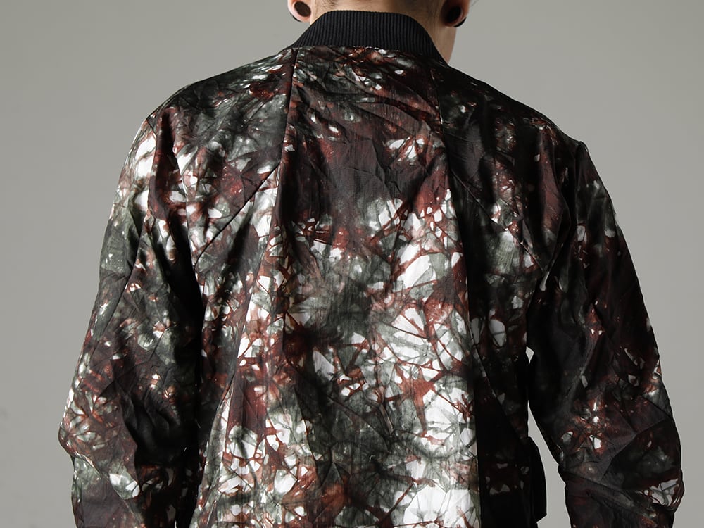 D.HYGEN 23SS Three-dimensional construction and complex darts  - ST104-0123S-Moss-Black Uneven Dyed Nylon Ox Bomber Jacket Moss Black 2-005