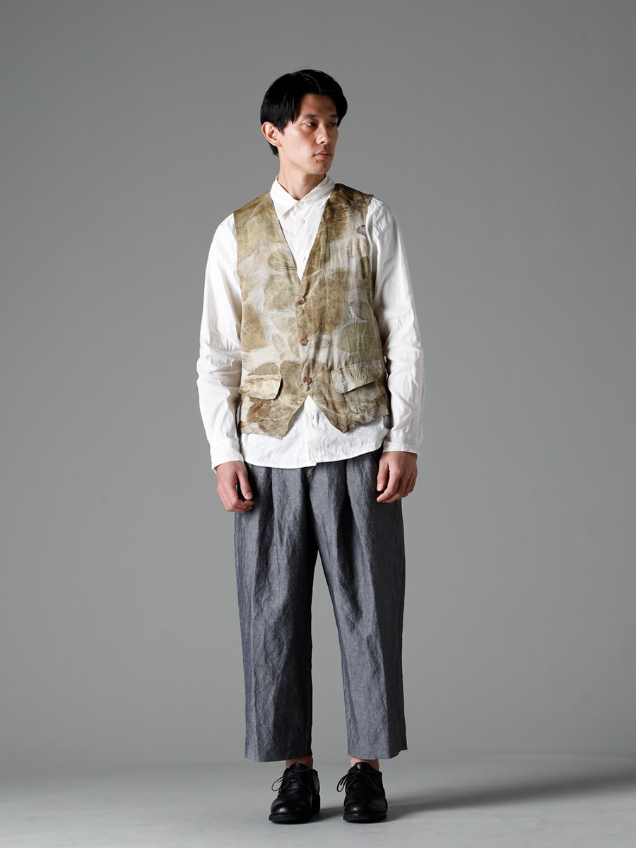 NOUSAN 23SS - Giving new value to flood-damaged silk fabrics The botanical prints are produced by hand-worked 