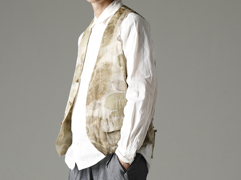 NOUSAN 23SS Simple items emphasize the beautiful prints. - 3-B gilet-Leaf Print 3B gilet (Leaf Print) - shirt Reguler Collar Shirt 3-003