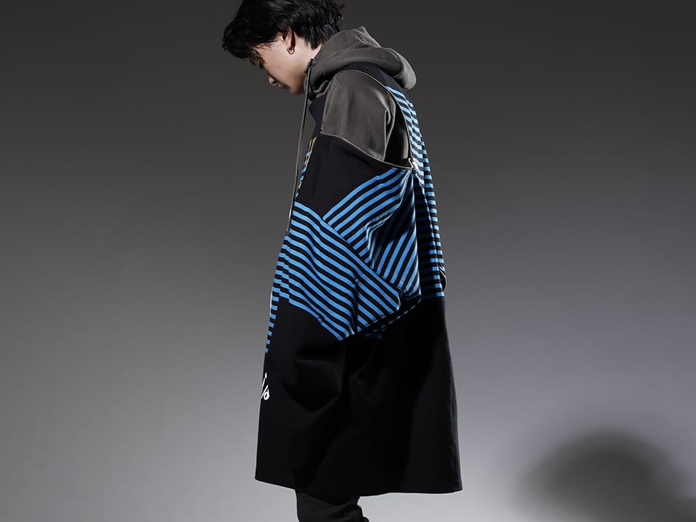 タカヒロミヤシタザソロイスト. / ボリス ビジャン サベリ 2022-23AW コレクションを象徴するディテール - sc.0001aAW22-Black-L.Blue(ダブルジップ バルーンシェイプド バスクシャツ ブラック x Lブルー) HOODY2-FTT00008(フーディー2 FTT00008) - 2-002