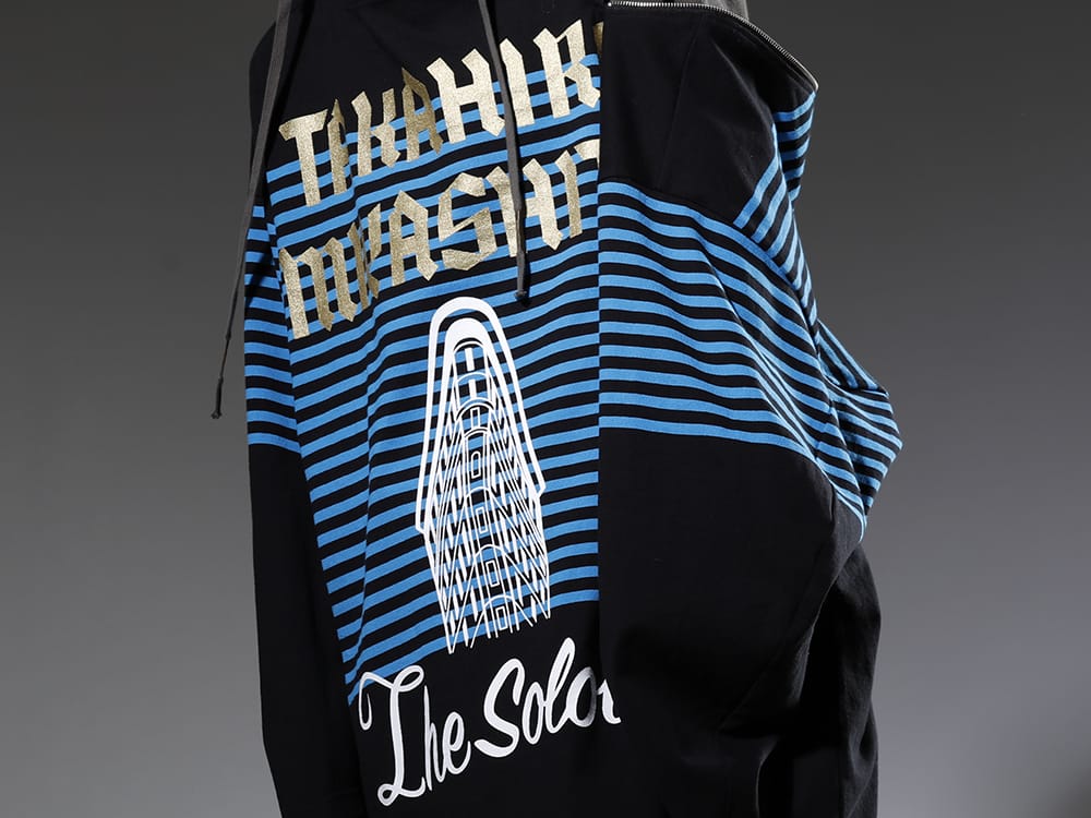 タカヒロミヤシタザソロイスト. 2023SS コレクションを象徴するディテール - sc.0001aAW22-Black-L.Blue(ダブルジップ バルーンシェイプド バスクシャツ ブラック x Lブルー) - 2-005