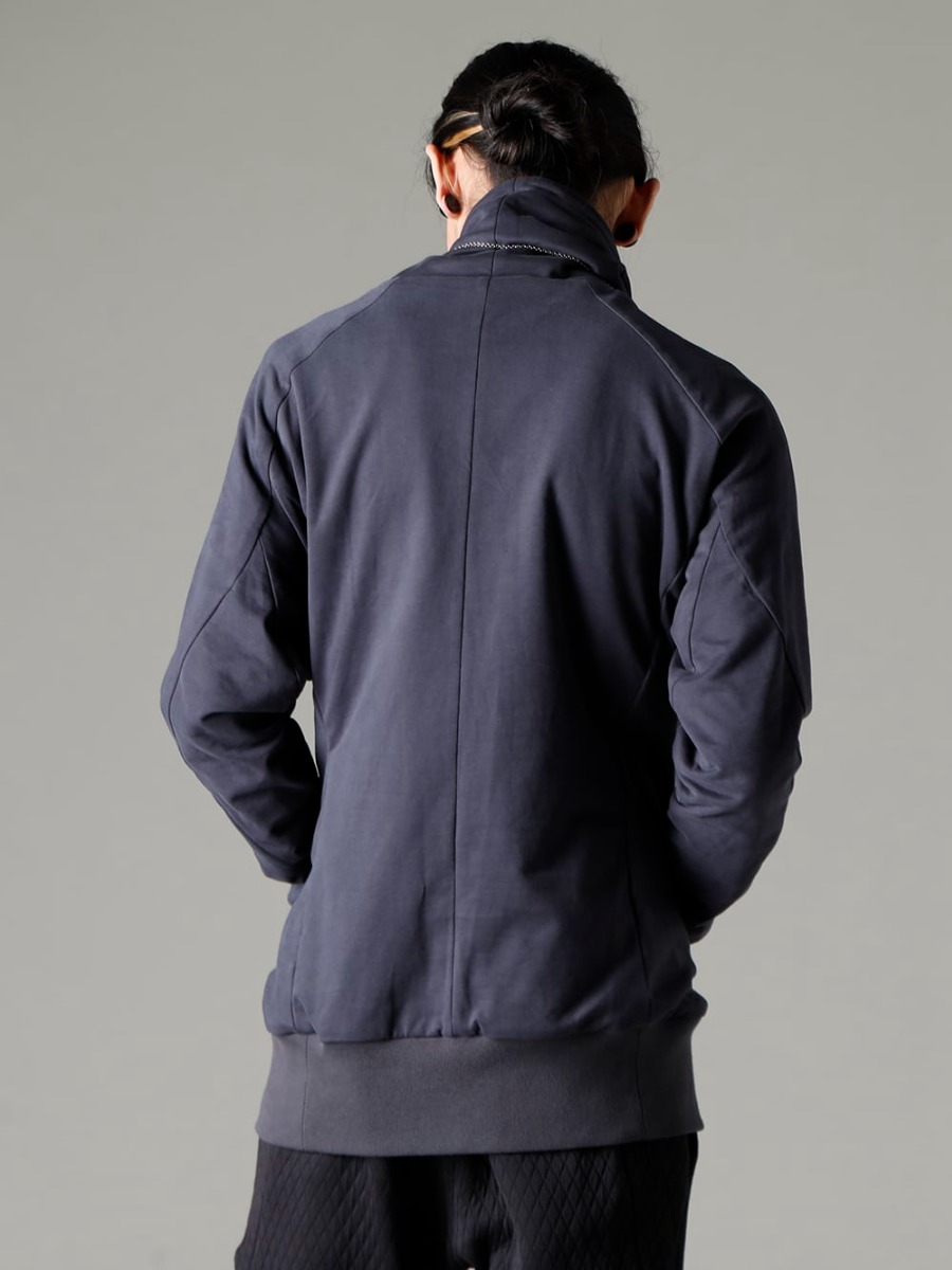 DEVOA 23SS Fabrics with a focus on softness and comfort - M3841 Necklace Medallion - FJF-AGMH-Blue-Gray Hight neck pullover cotton jersey Blue Gray 3-003