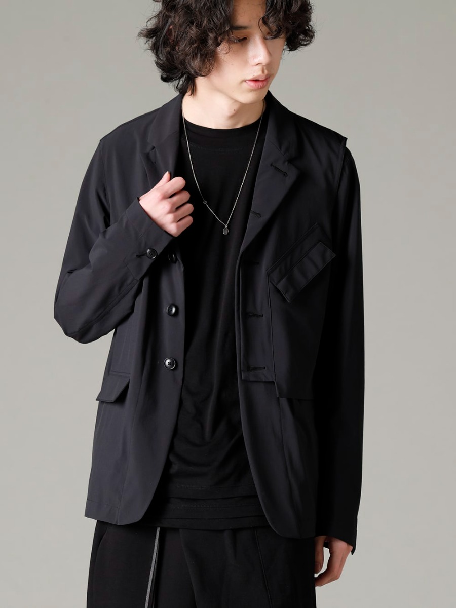 The Viridi-anne 23SS 軽い雰囲気で着用できる一着  -  VI-3561-06-Black Water-repellent stretch blazer Black VI-3613-01-Black Double layered T-shirt Black M7450 Chain Mini Two Tags  2-001
