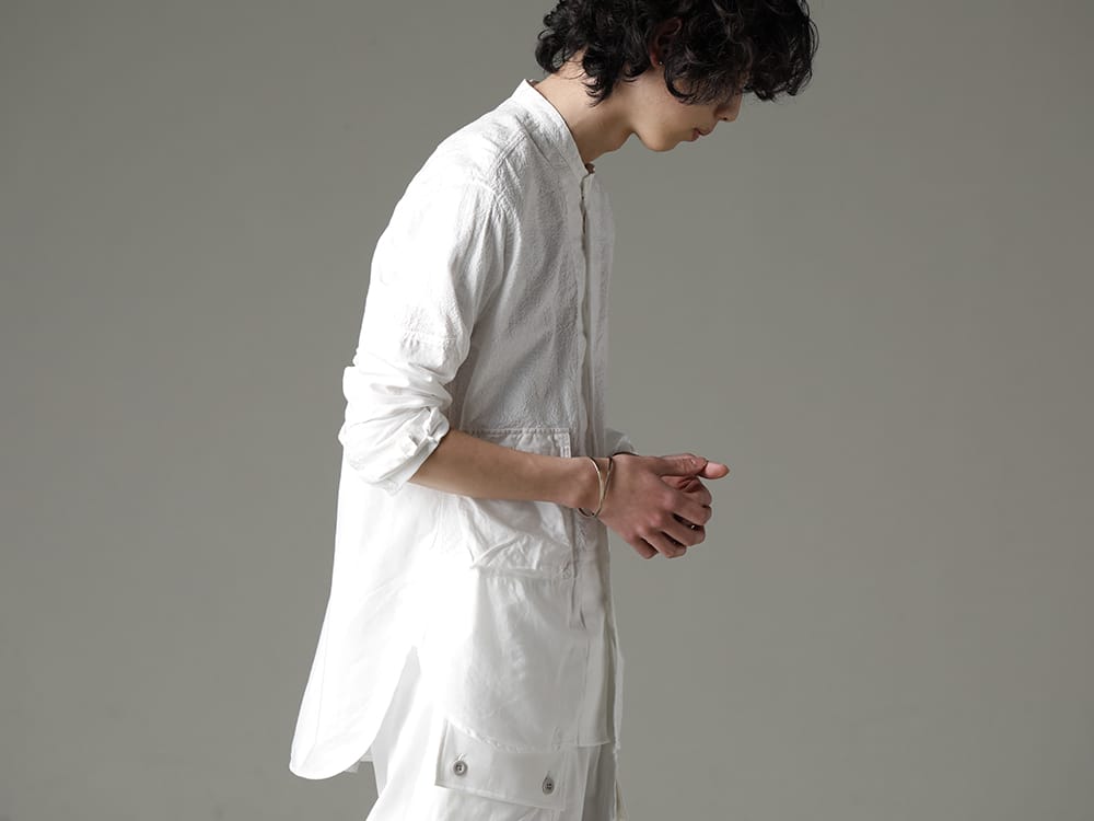 ザ ヴィリジアン / ワークスタッドミュンヘン 2023SS ホワイトカラーのシャツにジュエリーをプラスして春夏感を - VI-3578-02(刺繍入り クロース バンド カラーシャツ) M2211(ブレスレット クロスド) M2640-BA(バングルフックバンド) M2399-ROPE(BANGLE SIDE HOOK ROPE) - 2-002