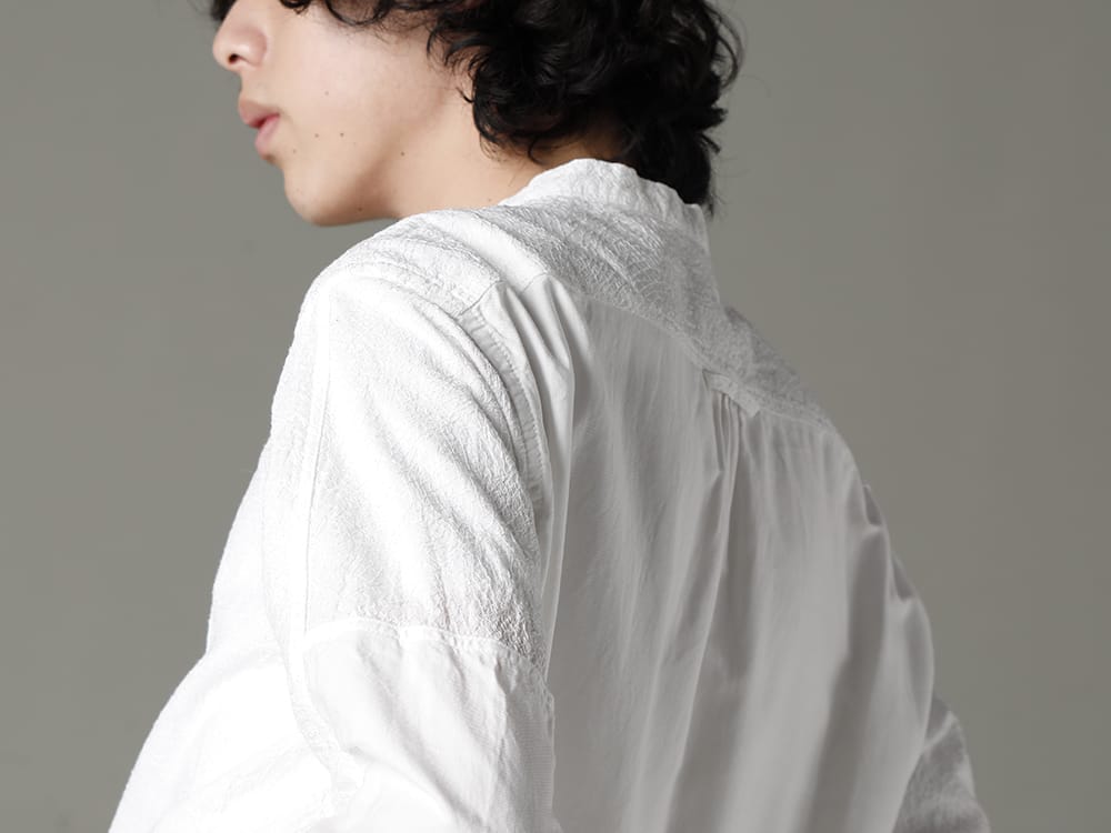 ザ ヴィリジアン 2023SS ホワイトカラーのシャツにジュエリーをプラスして春夏感を - VI-3578-02(刺繍入り クロース バンド カラーシャツ) - 2-007