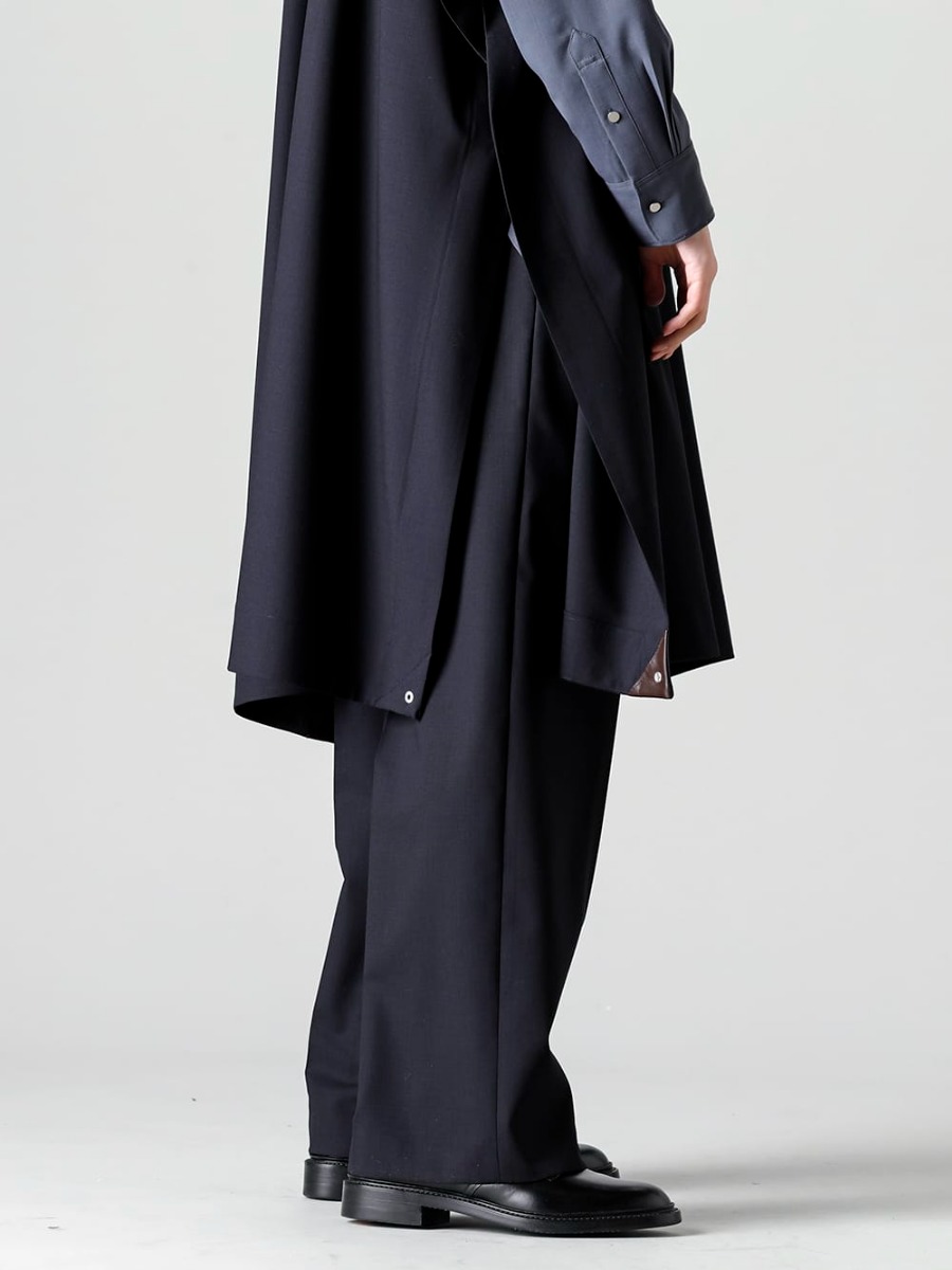 IRENISA - 2023SS The iconic pants representing IRENISA! Two-tuck wide pants with silhouette that makes legs look beautiful! - IH-23SS-C016-MT - Pull Over Cape Cool Wool - IH-23SS-P018-MT - Two Tucks Wide Pants - IH-22SS-S001-RC - Leather Shoes 3-002