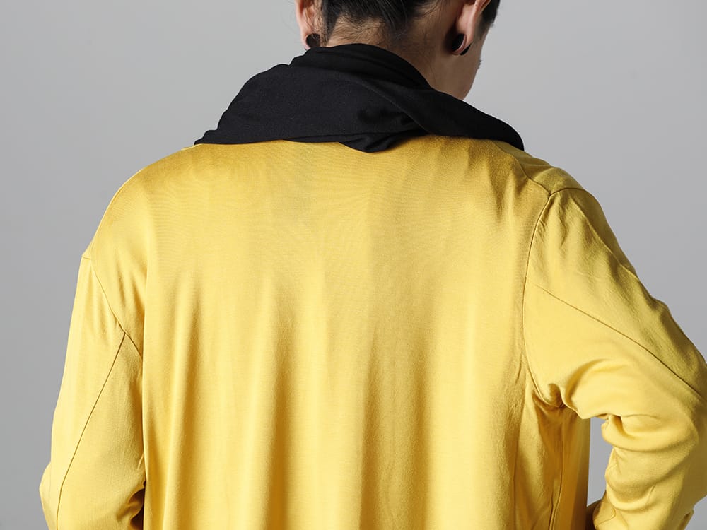 RIPVANWINKLE 2023SS Accentuated with black and navy bi-colored scarf  - RW-502-Mustard - Solid Jersey Carde Mustard 2-004