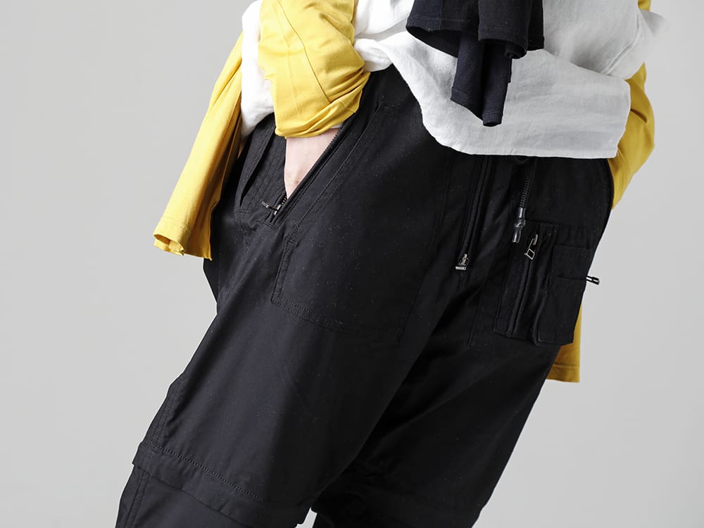 RIPVANWINKLE 2023SS Short pants style to enjoy with modern jersey leggings - RW-509-Black - Parachute Pants Black  3-003