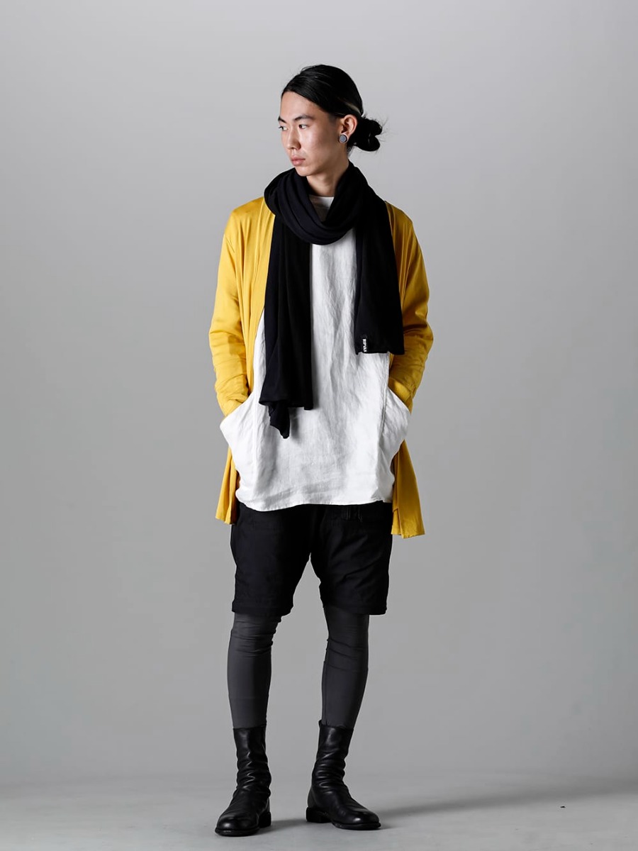 RIPVANWINKLE 2023SS 見出し4 - RW-502-Mustard - Solid Jersey Carde Mustard - RW-505-Euro White - Solid Shirt L/S Euro White - RW-509-Black - Parachute Pants Black  4-001