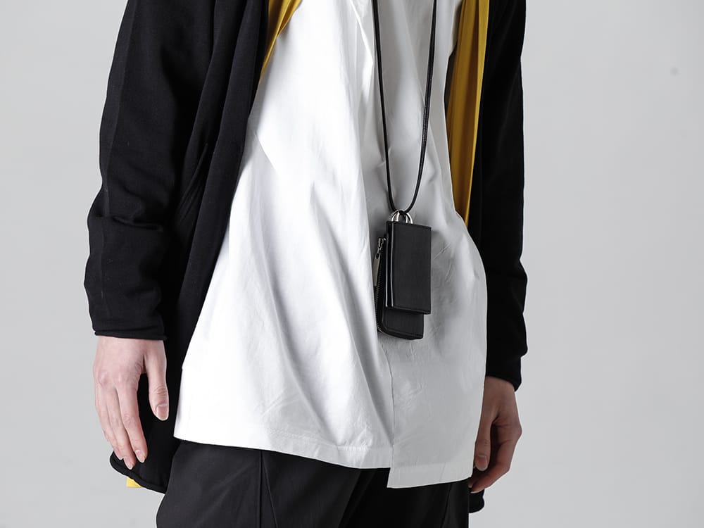 RIPVANWINKLE - リップヴァンウインクル 23SS ブラックとマスタードにホワイトカラーをミックスして清涼感をプラス  - RW-504-Knit Carde Hoodie - 183AWA06 S.Black-Leather wallet & card case 'empty-handed' S.Black 2-003