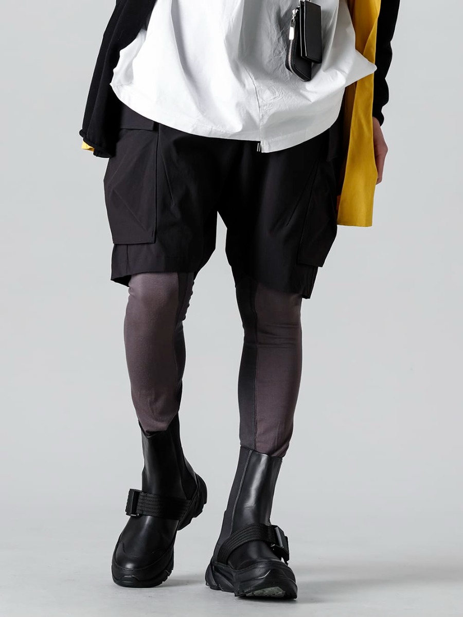 CIVILIZED - シヴィライズド 23SS L/Sカットソーやショートスリーブの上からさらりと羽織れる便利なアイテム ショートパンツとのレイヤードスタイルで変化をつけたブーティスタイル3 CS-2511-Military Short Pants - RW-518-Bi-Color Leggins M.Gray × G.Gray - RW-521-Tactical Bootie 3-001
