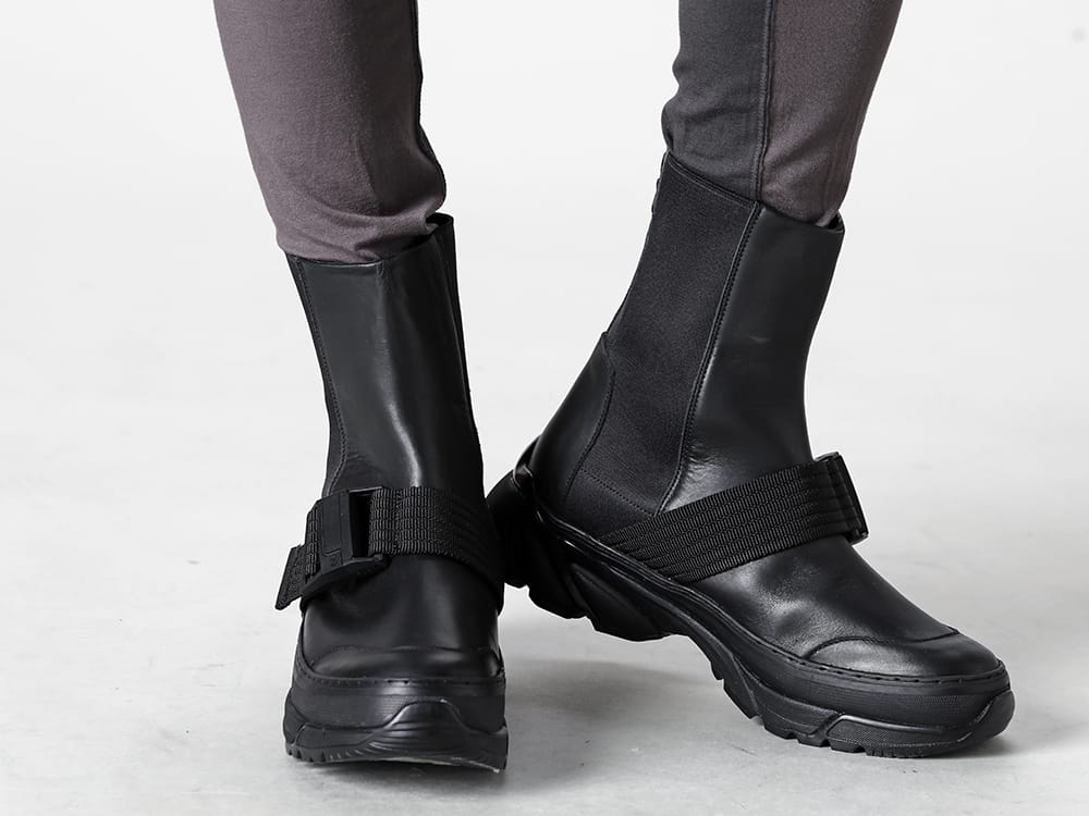 RIPVANWINKLE - リップヴァンウインクル 23SS ショートパンツとのレイヤードスタイルで変化をつけたブーティスタイル - RW-518-Bi-Color Leggins M.Gray × G.Gray - RW-521-Tactical Bootie 3-004