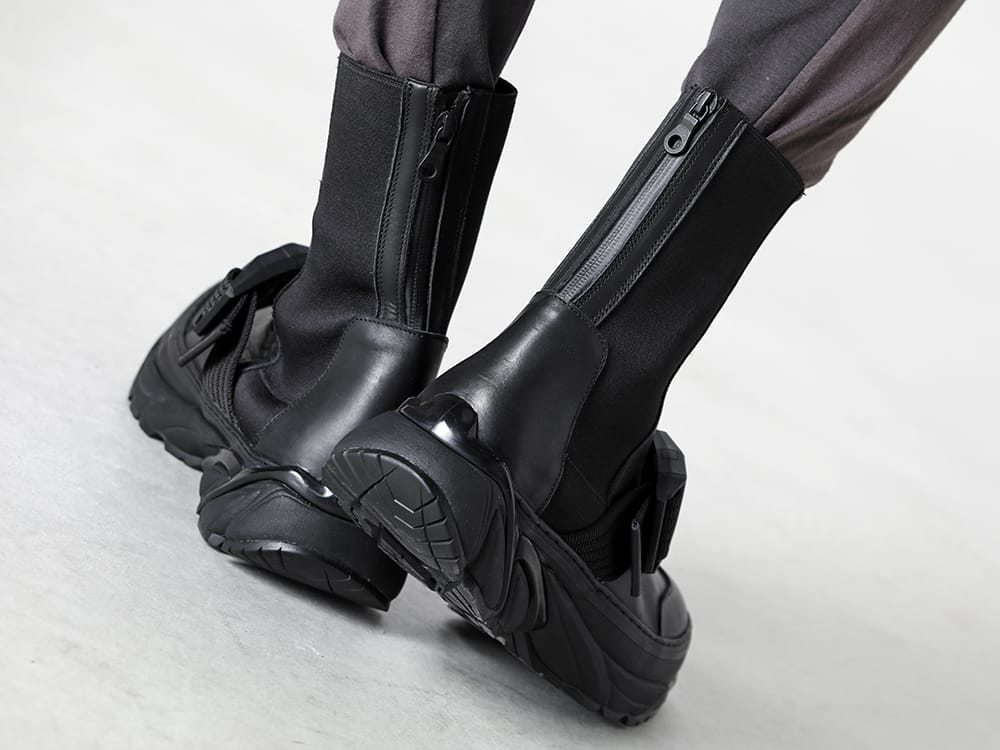 RIPVANWINKLE - リップヴァンウインクル 23SS ショートパンツとのレイヤードスタイルで変化をつけたブーティスタイル -RW-518-Bi-Color Leggins M.Gray × G.Gray - RW-521-Tactical Bootie 3-005