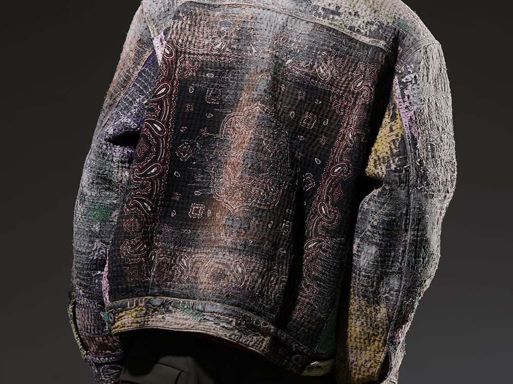 プロレタ リ アート 2023SS 膨大な作業量により完成されたこだわり抜かれた1点 - UROBOROS-DENIM-JACKET-MULCH-XL-22-23AW(デニムジャケット 2nd タイプ ビーズ付き) - 2-008