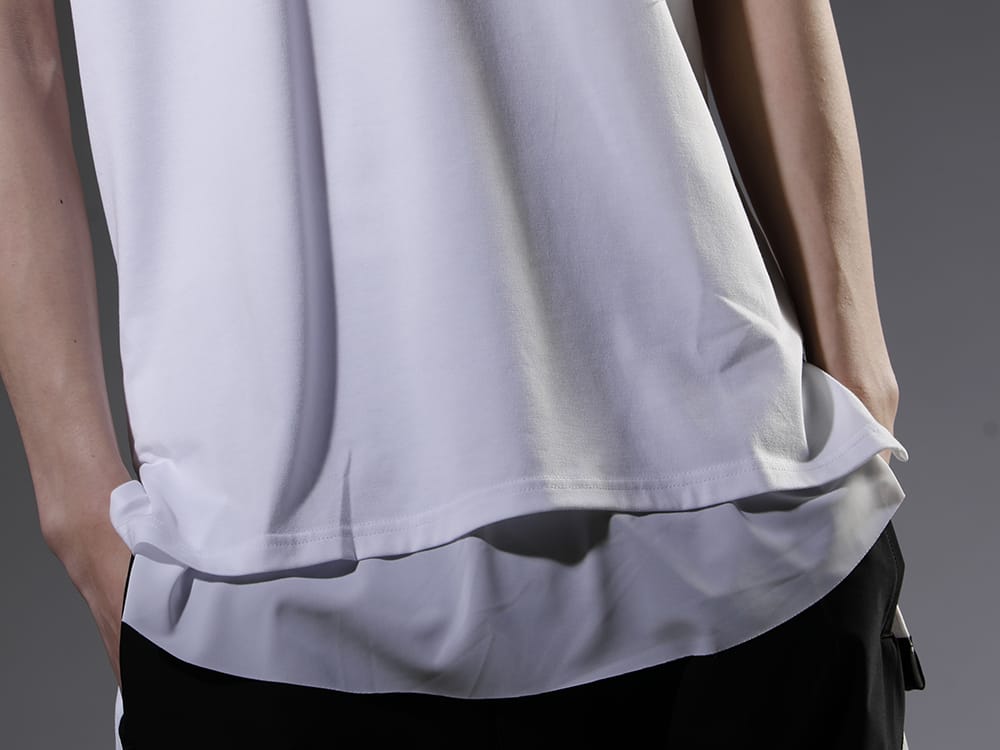 キリュウキリュウ 2023SS １枚の着用でレイヤード感を楽しんでいただけるカットソー - KP-HT33-056-White-White(Vネック レイヤード Tシャツ ホワイト&ホワイト) - 2-004