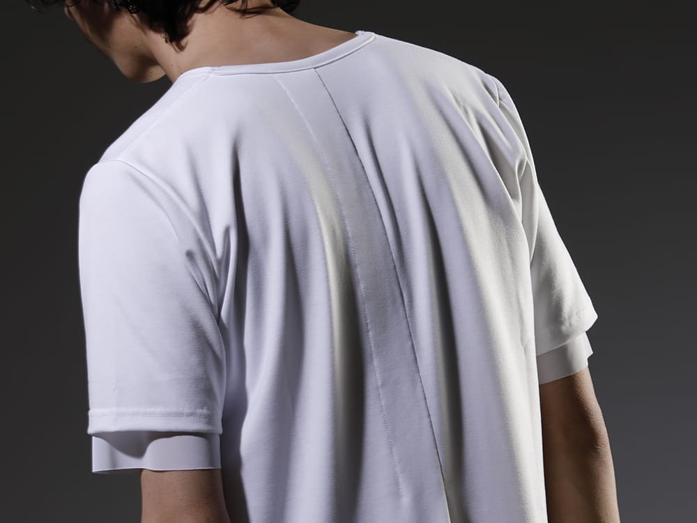 キリュウキリュウ 2023SS １枚の着用でレイヤード感を楽しんでいただけるカットソー - KP-HT33-056-White-White(Vネック レイヤード Tシャツ ホワイト&ホワイト) - 2-005