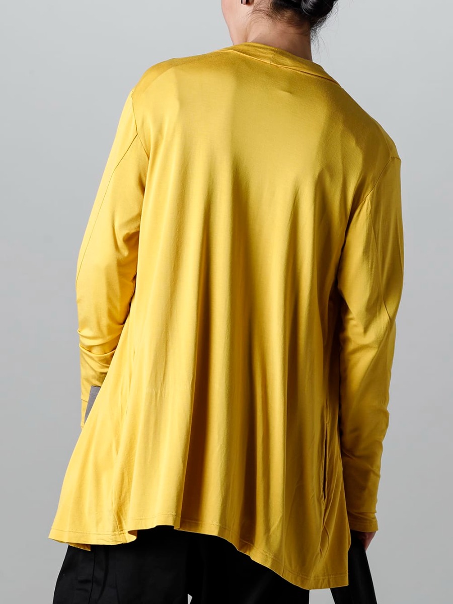 RIPVANWINKLE 2023SS A cardigan made of modal fabric with a silky touch that feels good  - RW-502-Mustard - Solid Jersey Carde Mustard -  2-004