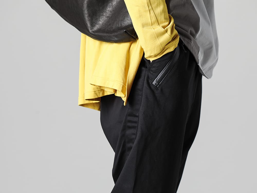 RIPVANWINKLE 2023SS Tighten bicolored dolman L / S with deep black line tornado pants. - RW-510 - Line Tornado Pans Black 3-003