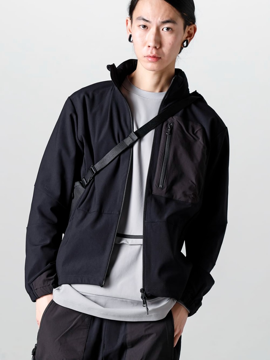 RIPVANWINKLE 2023SS A mix of modes and sports elements that unify taste  - A new type of stand-up hoody jacket. RW-503-Black - Stand Hoodie Jacket Black - RW-501-Sand Beige - Trail L/S Sand Beige - CC-28927 - New Gironde Coated Canvas 2-001