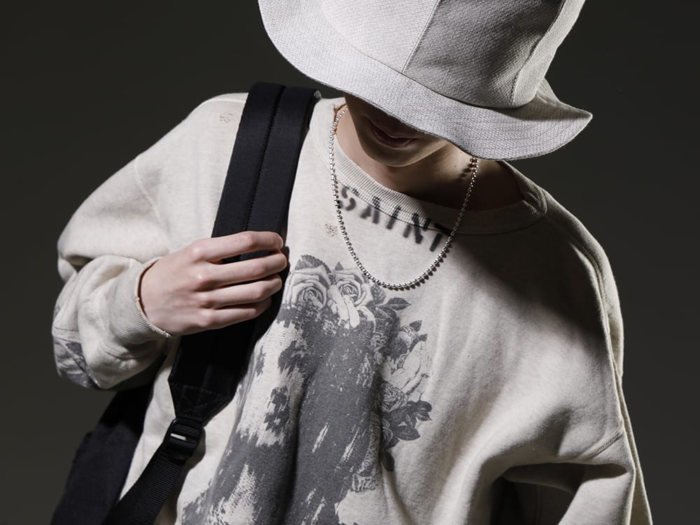 セントマイケル / ヌード:マサヒコマルヤマ / タカヒロミヤシタ ザソロイスト 2023SS 見出し2 - SM-S23-0000-095(KAWAMURA KOSUKE(河村康輔) × セントマイケル MOTHER スウェットシャツ) NU-1675-Ecru(オーバーサイズ ハット エクリュ) sa.0038SS23-Silver(ボールチェーンネックレス-S-レギュラー シルバー) - 2-004