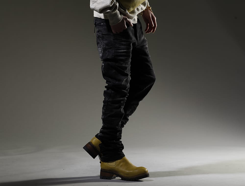 BORIS BIDJAN SABERI / GUIDI 2023SS Popular three-dimensional slim denim, which has been developed as standard item - P13-TF-F1603K-BLACK-DENIM(P13. TF F1603K BLACK DENIM) PL06V-CO81T(Side Goa Ankle Boots Vibram Sole-Horse Full Grain Leather-CO81T) - 3-002