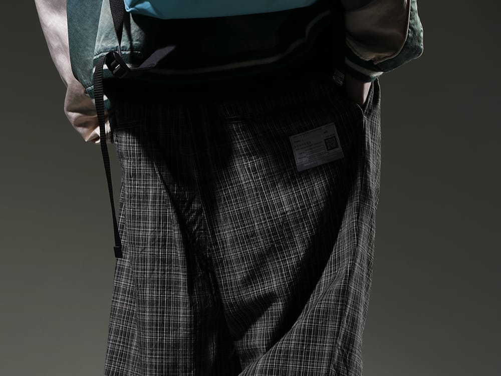 メゾン ミハラヤスヒロ 2023SS 春らしい軽さのあるチェックパンツ - A10PT034(ラップ-ウエスト カスリ チェック ショーツ) - 3-006