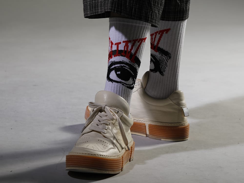 セントマイケル / グイディ 2023SS 春らしい軽さのあるチェックパンツ - SM-S23-0000-100(EYE ソックス ホワイト) GJ02-CO00T(レースアップブーツ - ホースフルグレインレザー - GJ02 CO00T) - 3-007