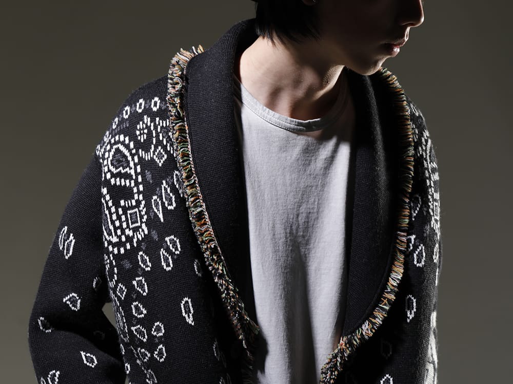 アラヌイ / 69 by アイザックセラム 2023SS ブランドならではの最高級生地で作り上げたカーディガン - LMHS23-047(ルーニー・テューンズ × アラヌイ バッグス・バニー バンダナカーディガン) INTERSECTION-LT-Cold-Dye-Alu(インターセクション LT コールドダイ アル ジャージー) - 2-004