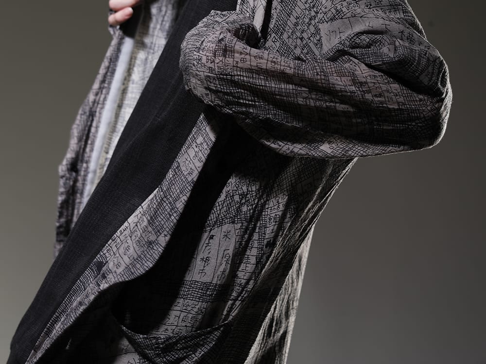 nude:masahiko maruyama 2023SS The DISTORTION3 line is released every spring and summer by nude:masahiko maruyama. - DS-224(Japanese Map Inkjet Print Long Shirt Coat) - 2-006
