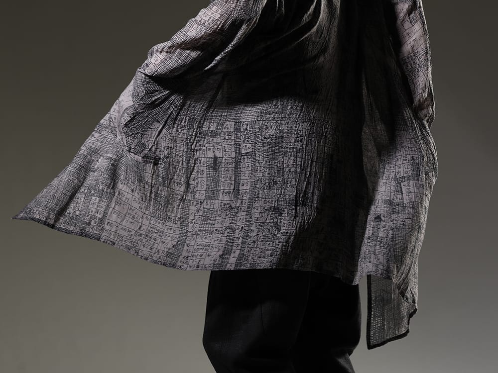 nude:masahiko maruyama 2023SS The DISTORTION3 line is released every spring and summer by nude:masahiko maruyama. - DS-224(Japanese Map Inkjet Print Long Shirt Coat) - 2-009