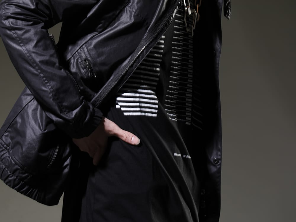 JULIUS 2023SS A cotton polyester fabric with a dull luster - 797BLM7(Cargo Blouson Polyester Cotton Cloth) 817CPM2(Cotton/Modal Jersey Print Short Sleeve T-Shirt) - 2-006