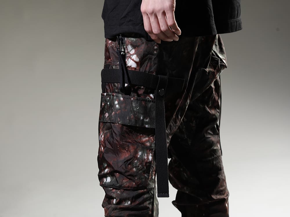 D .HYGEN 2023SS Water-repellent nylon that goes well with dyeing - ST107-0523S-Moss-Black(Mud-Dyed Nylon Ox-Detachable Cargo Pocket Jog Trousers Moss Black) - 3-005