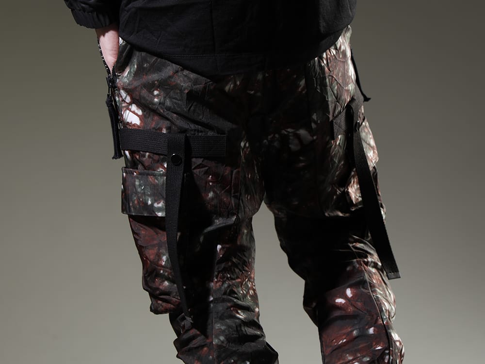 D .HYGEN 2023SS Water-repellent nylon that goes well with dyeing - ST107-0523S-Moss-Black(Mud-Dyed Nylon Ox-Detachable Cargo Pocket Jog Trousers Moss Black) - 3-006