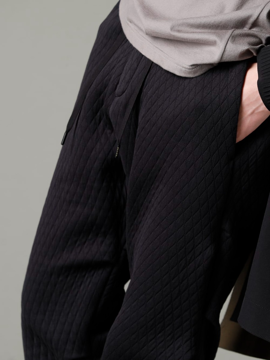 DEVOA(デヴォア) 23SS(春夏) レザーブーツとの組み合わせをおすすめしたいパンツ -  PTN-DKCJ ジョガーパンツ キルトコットン / ポリエステル FW-CSHS レザーブーツ GUIDI ホースレザー 3-004