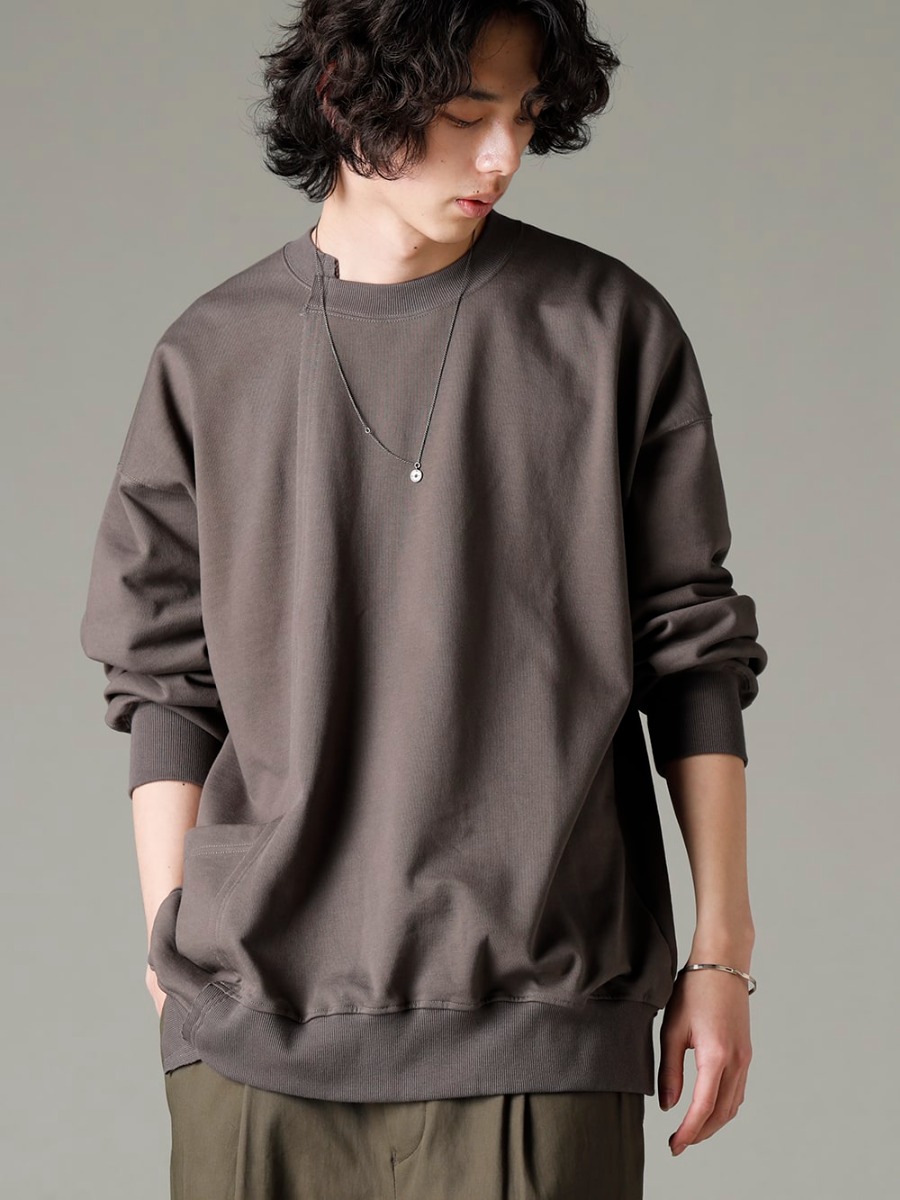The Viridi-anne(ザ ヴィリジアン) 23SS(春夏) 小技を効かせて変化をつけたデザイン  - VI-3590-01-Dark-Gray スウェットシャツ ダークグレー  M2640-BA バングルフックバンド M7540 チェーン ミニウィンドローズ 2-001