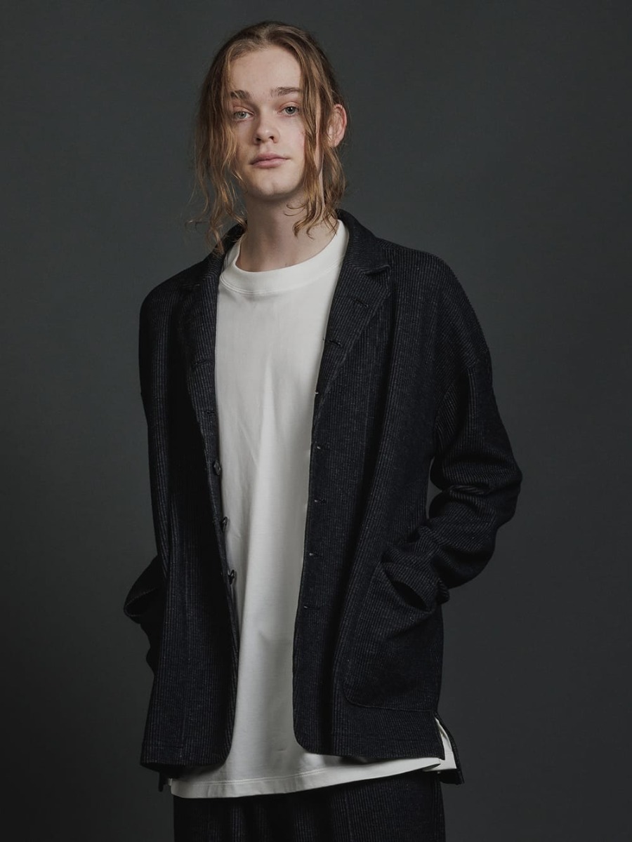 The Viridi-anne - ザ ヴィリジアン 2023SS ストライプニットブレザー & ストライプ ニット ドローストリングス パンツ 4-002