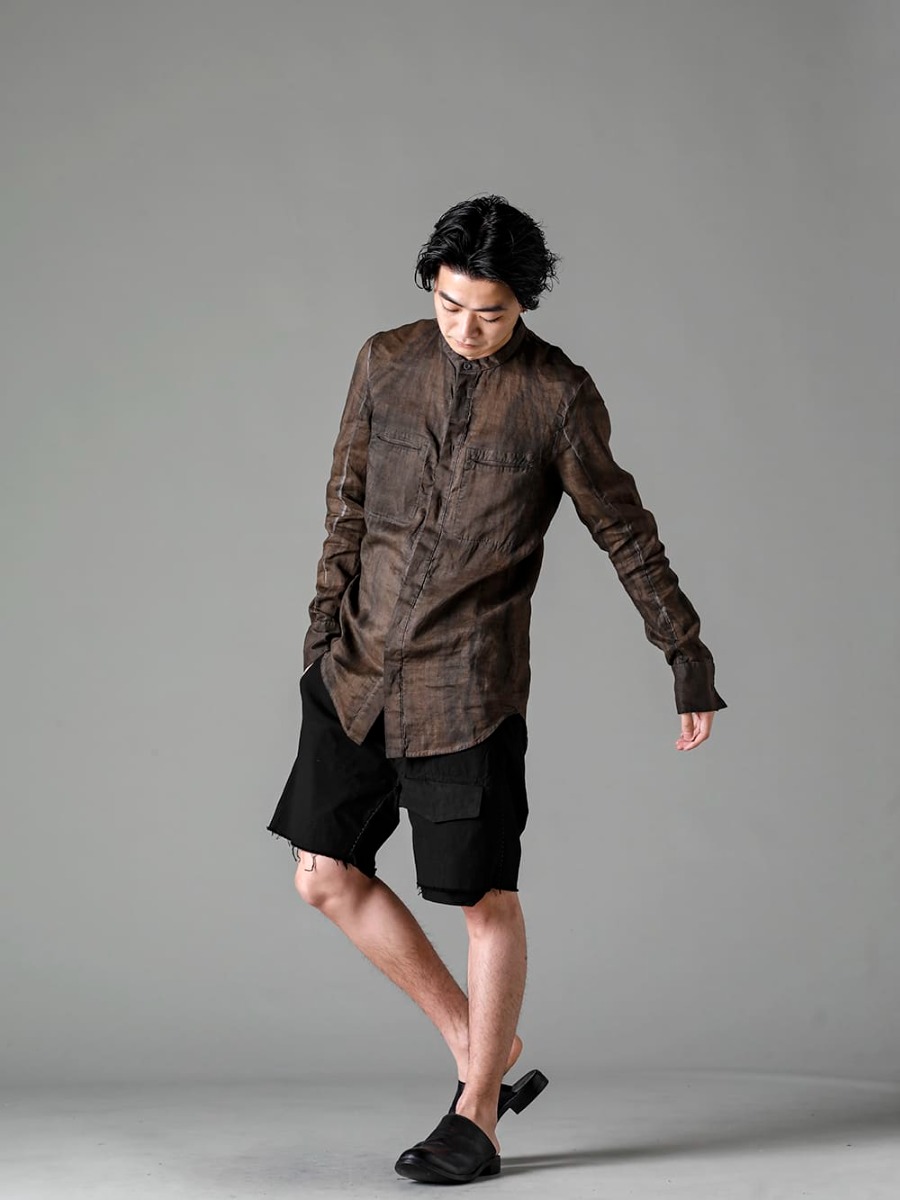 masnada(マスナダ) 23SS(春夏) M3033-Solid-Black ルーズポケットショーツ 3-004