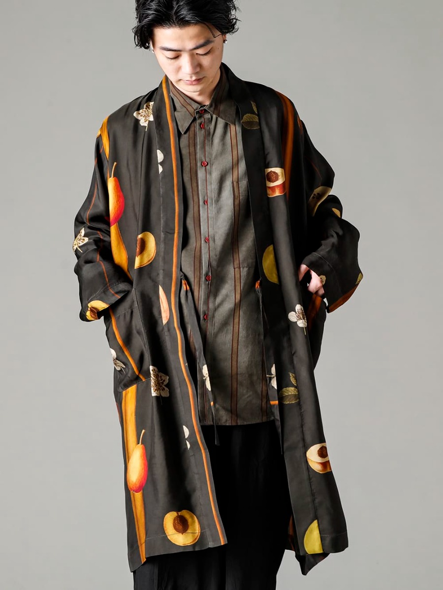 UMA WANG(ユマ ワン) 23SS(春夏) UM8506-Dark Green コリーコート UM1503 ボタンアップ シャツ UM3507-Black パジャマ パンツ  2-002